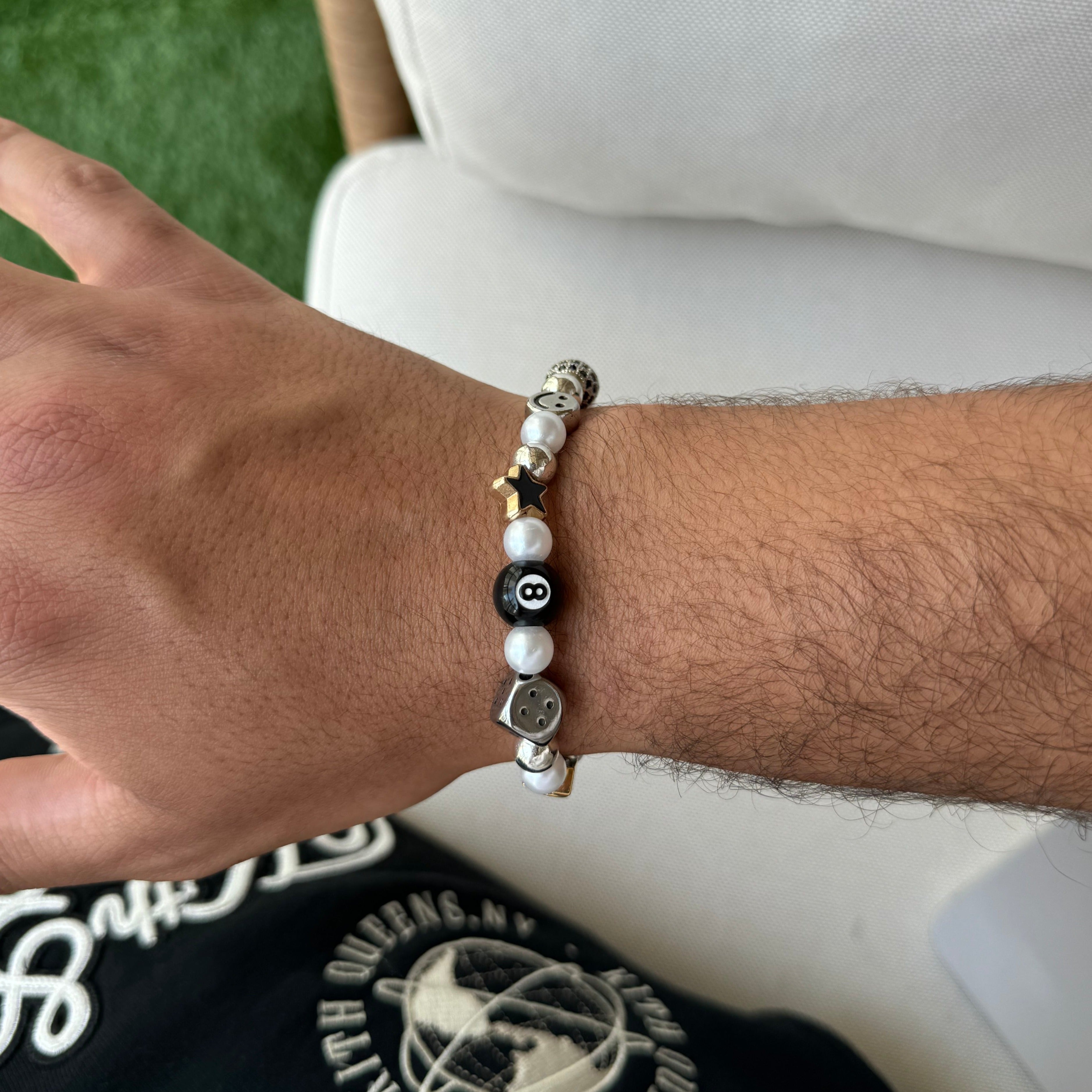 Eight Ball Bracelet - Silver Hardware